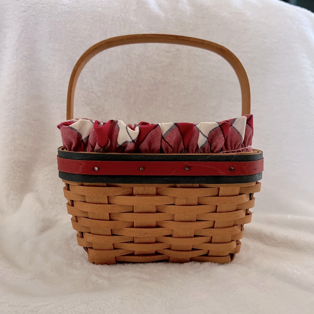 Longaberger Basket with Red and Brown Accents